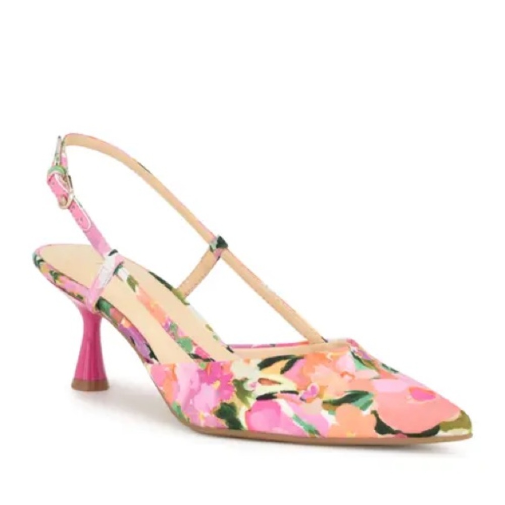 Nine West Pink Floral Heels
